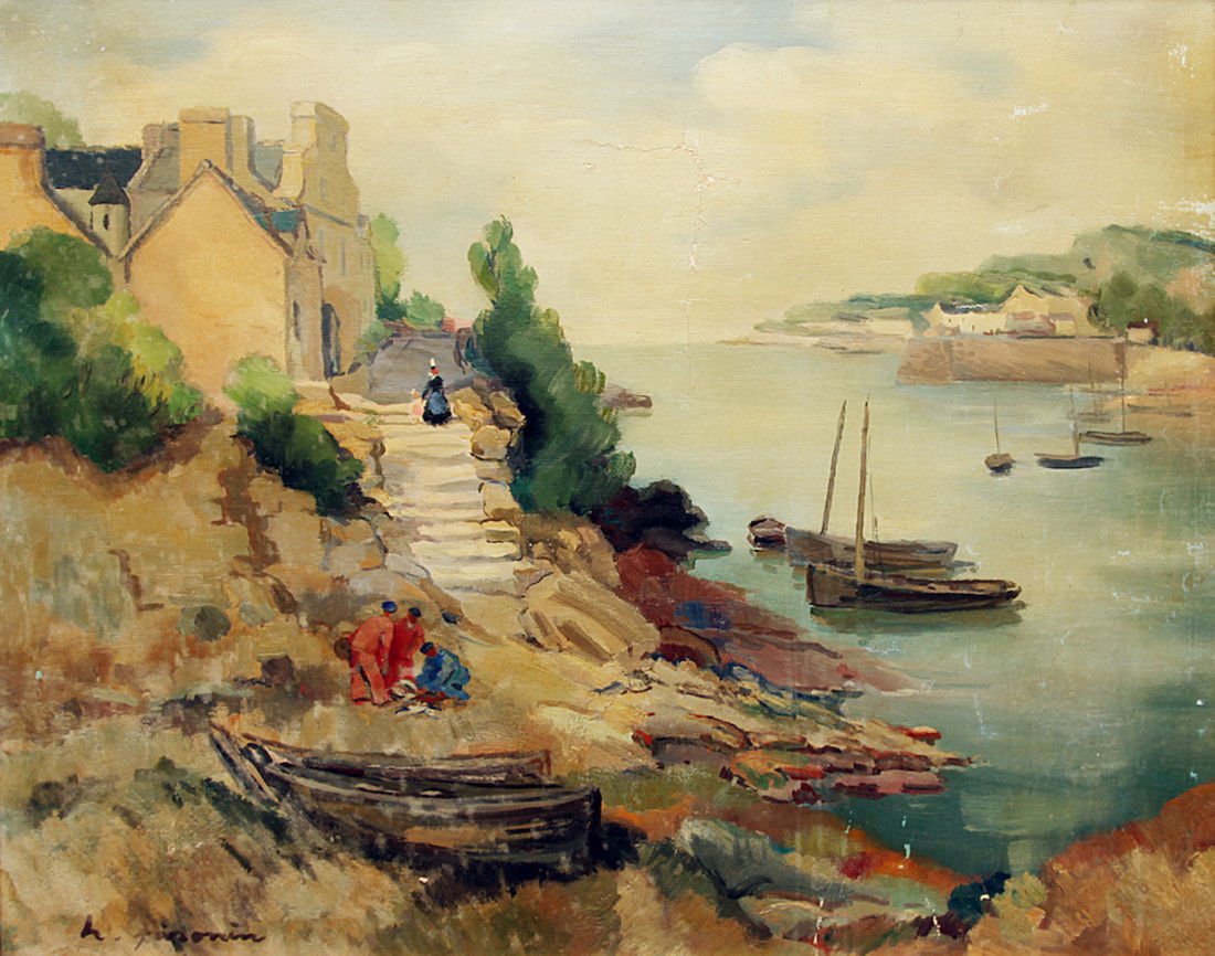 Hortense Pironin Fishing Village French Landscape Sep 11, 2016