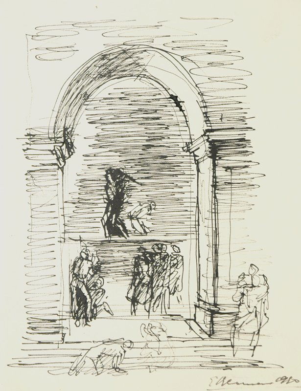 Alegorical Subjects Drawing #3 by Eugene Berman (1 of 1)