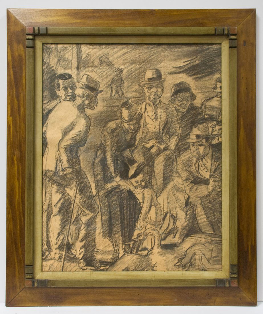 Study for "Feeding the Swans" by Ben Messick c. 1930s (1 of 1)