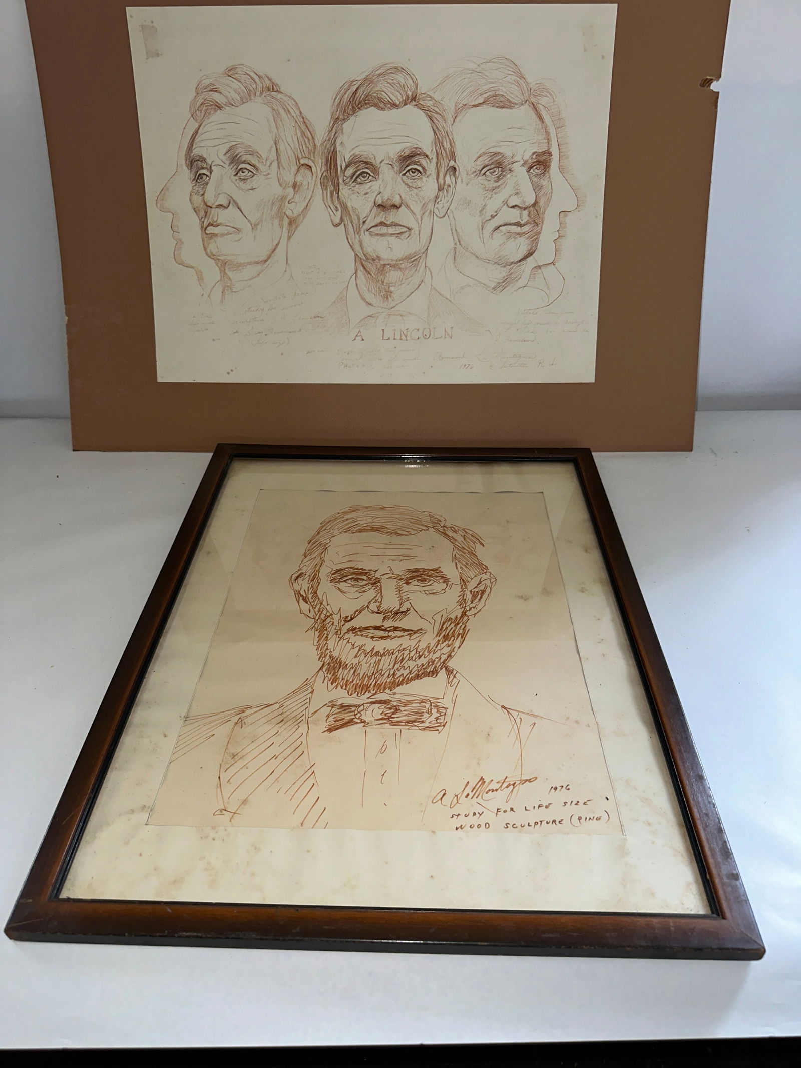 2 Abe Lincoln Sketches by LaMontagne (1 of 6)