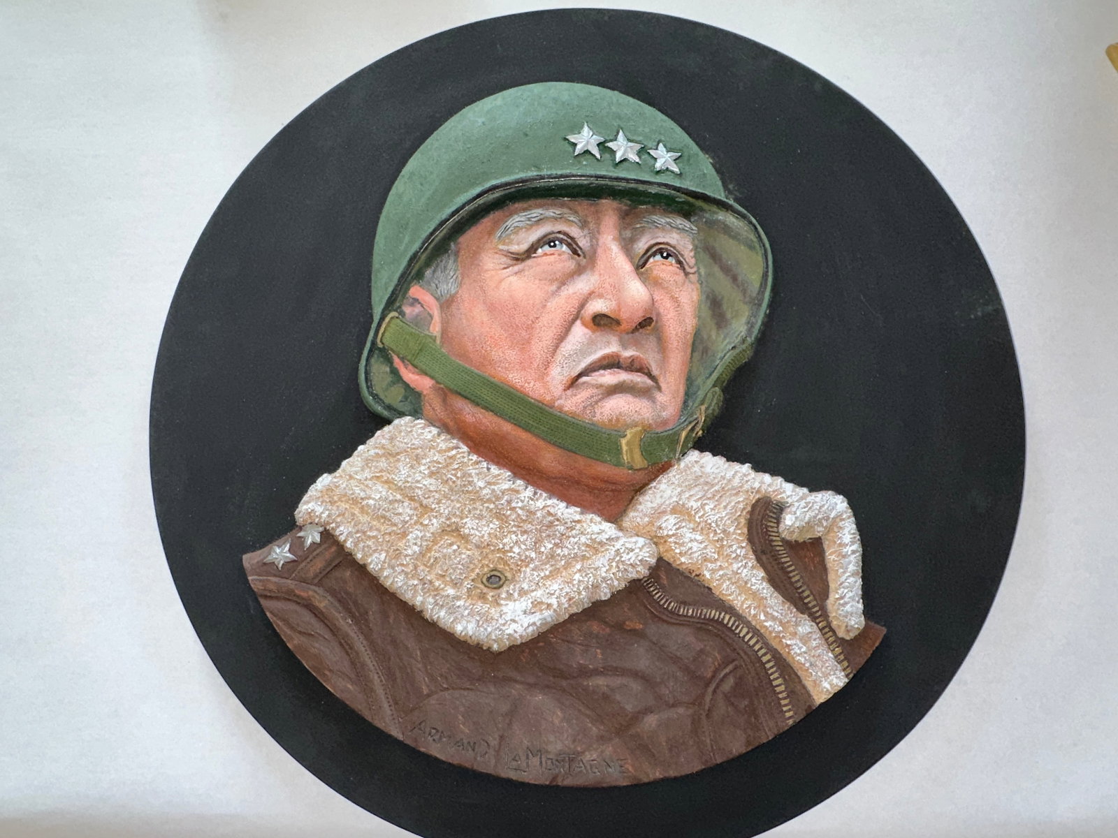 General Patton Hand Carved Bust (1 of 5)