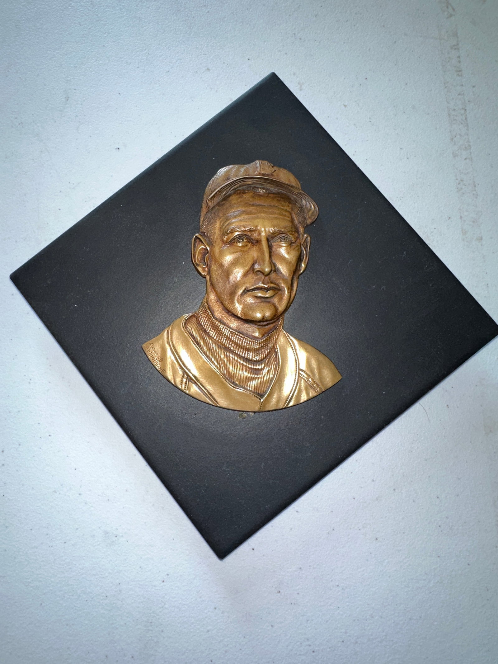 Ted Williams Tile: Plastic, signed and stamped on the reverse Armand LaMontagne