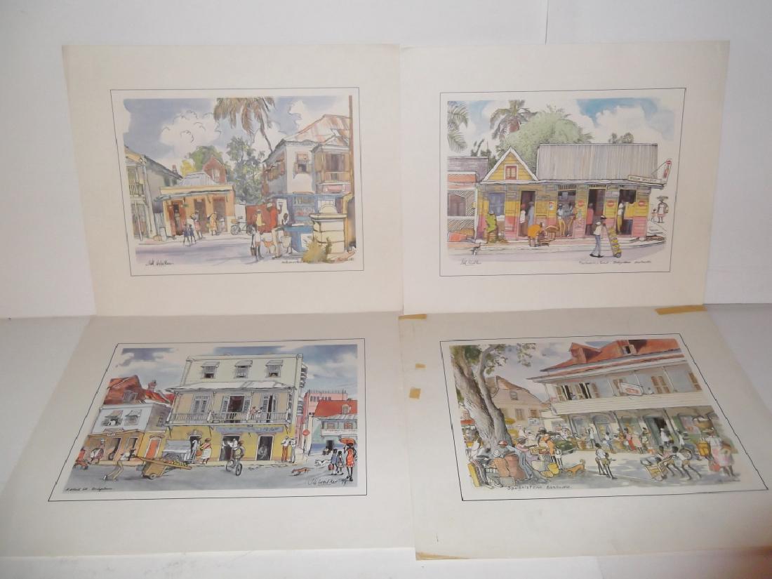 4 Barbados prints by Jill Walker