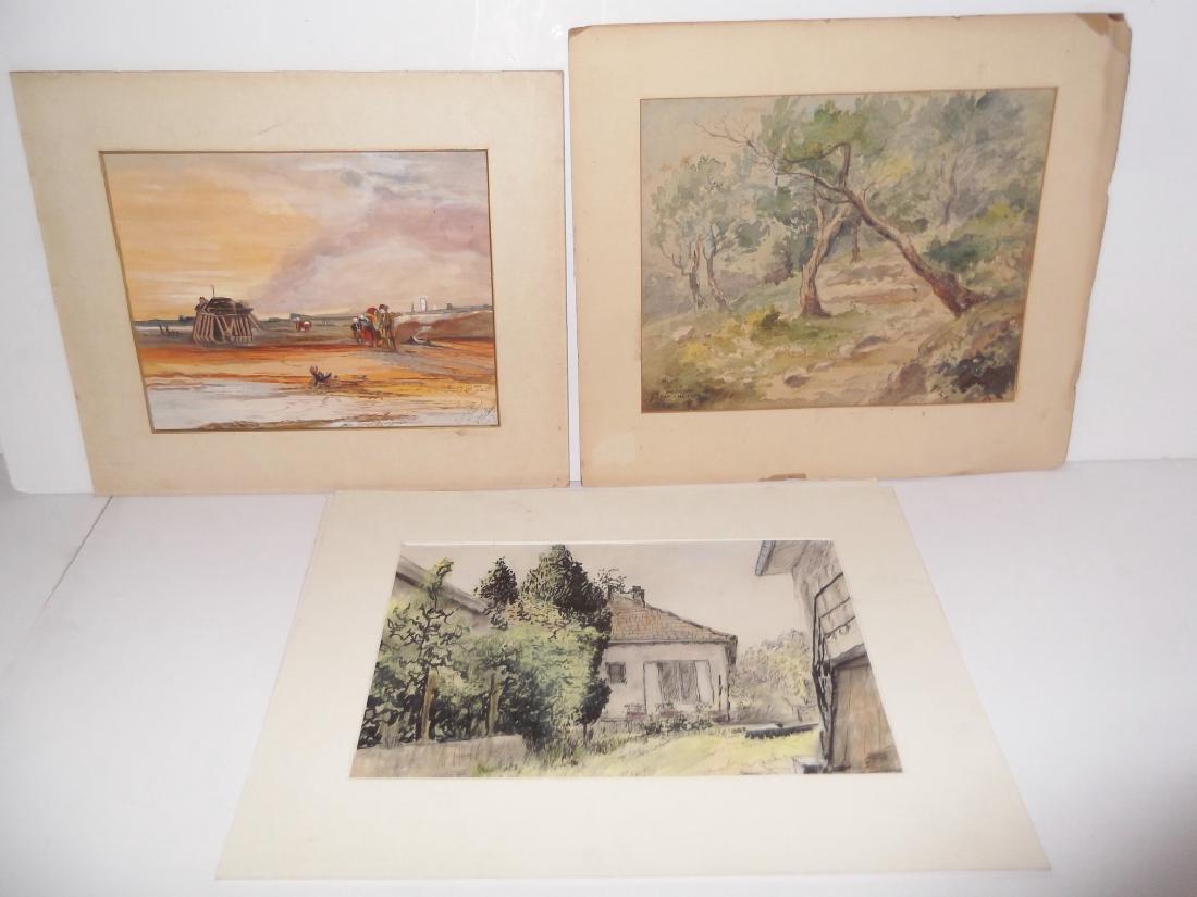 3 watercolor/mixed media landscape paintings (1 of 13)
