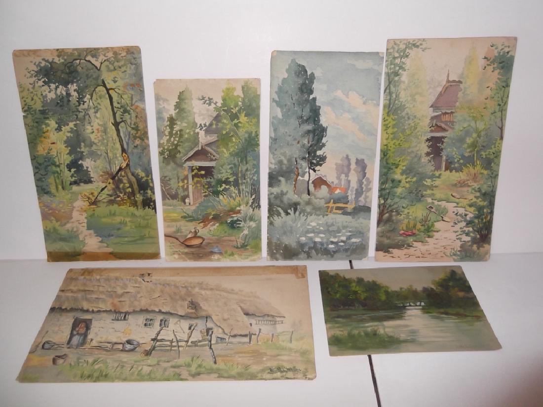 6 vintage original landscape view watercolors (1 of 7)