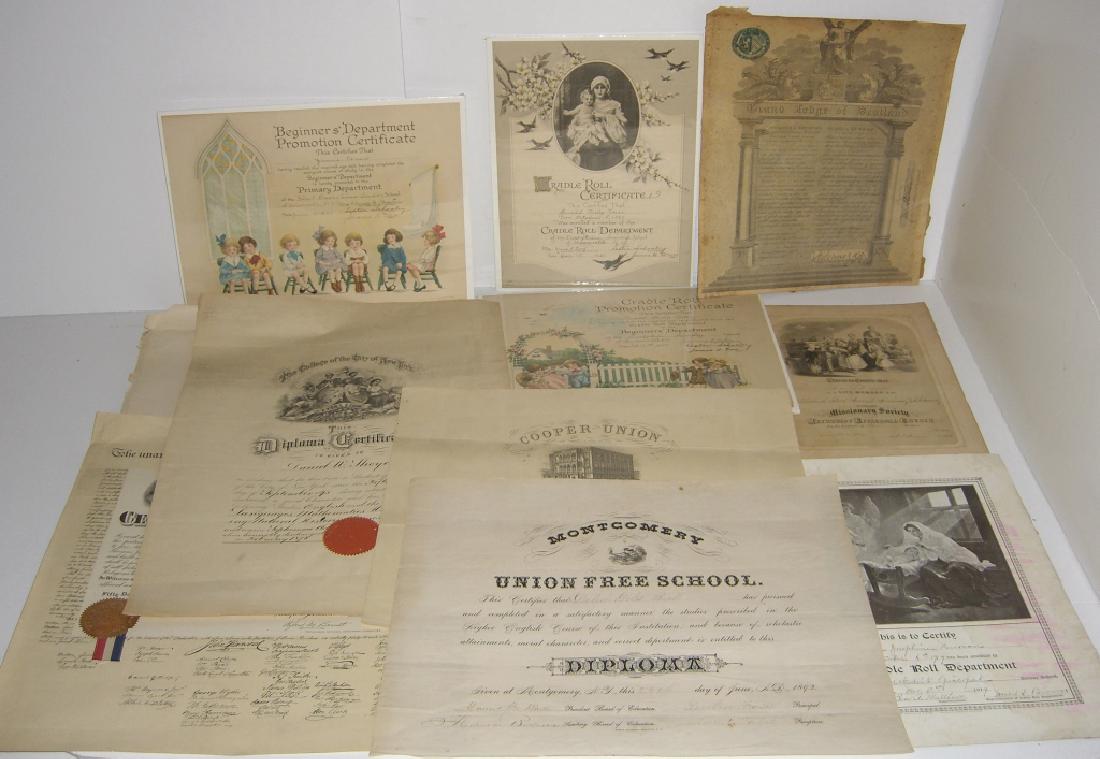11 19th/20th c. certificates, documents & print (1 of 20)