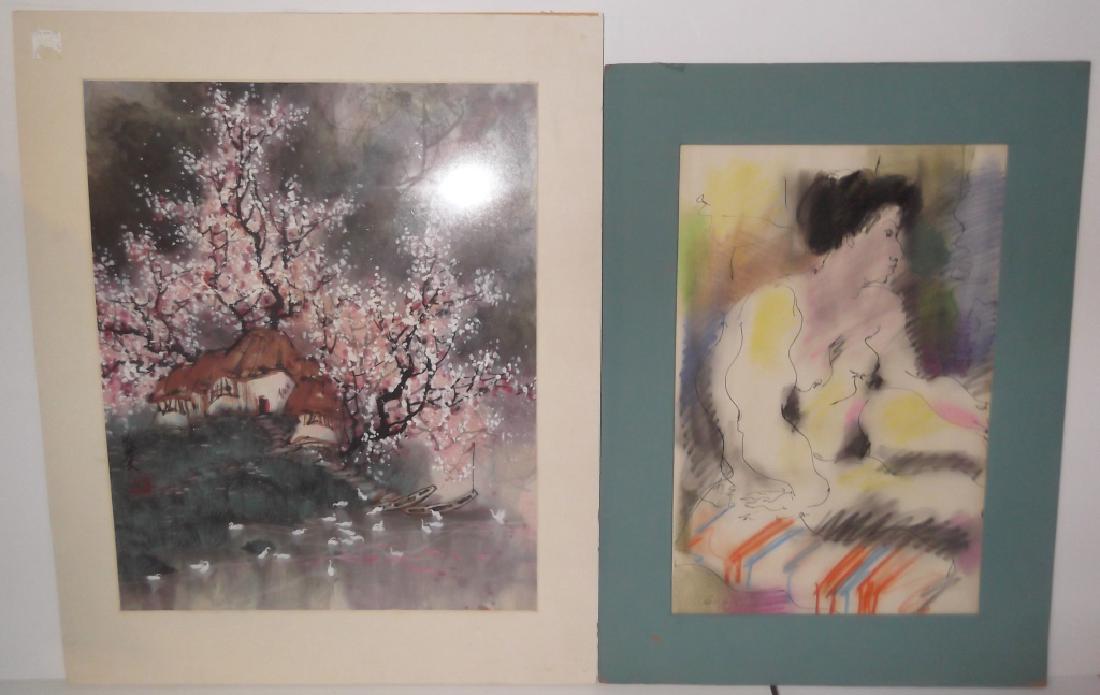 2 mixed media/ watercolor artwork lot (1 of 6)