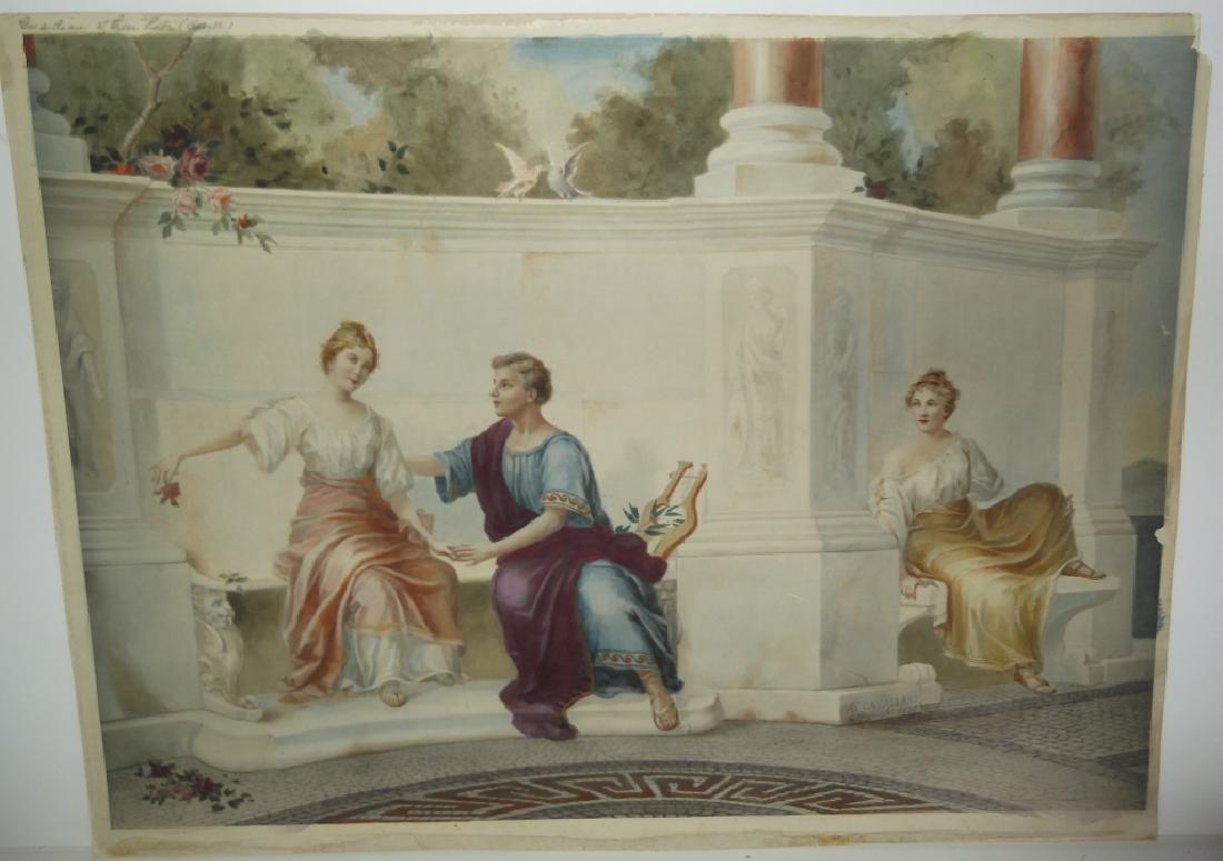 20th c. Neoclassical Colored print (1 of 5)