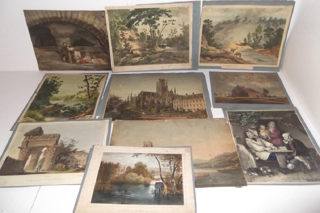 10 19th/20th c. colored etchings/engravings (1 of 8)
