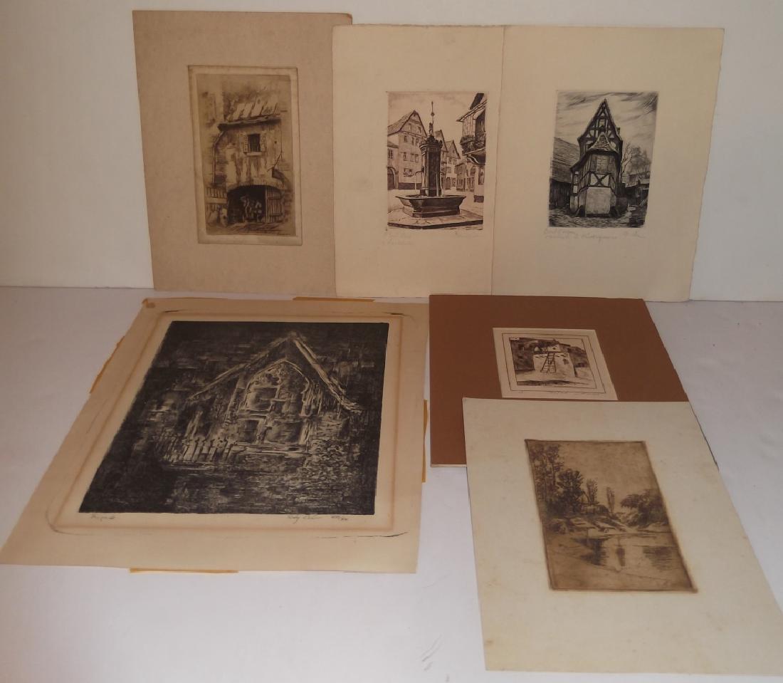 6 lithographs/etchings/engravings (1 of 10)