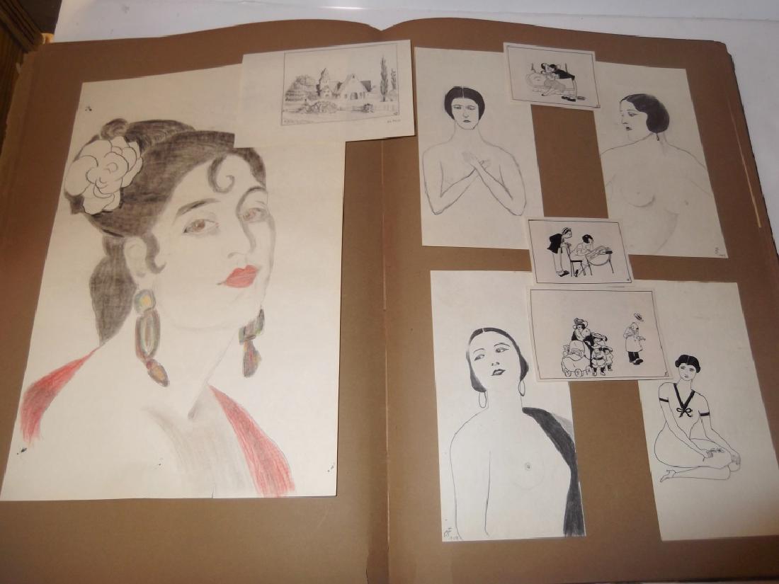 Vintage Scrapbook of 78 original folk art drawings (1 of 11)