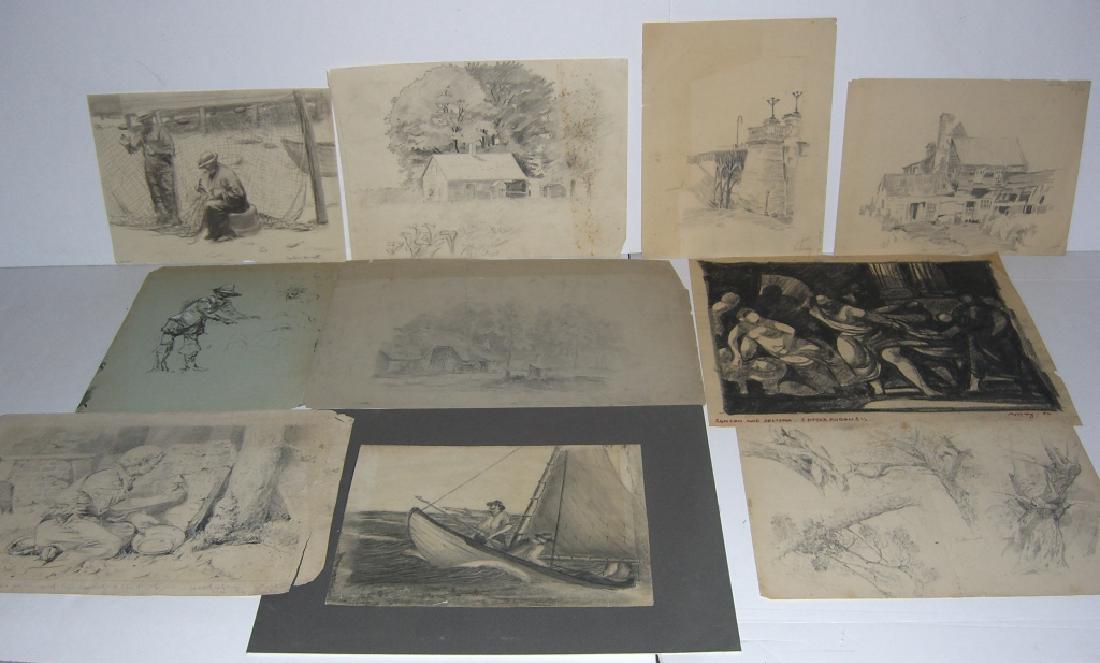 10 original 20th century mixed media drawings (1 of 13)