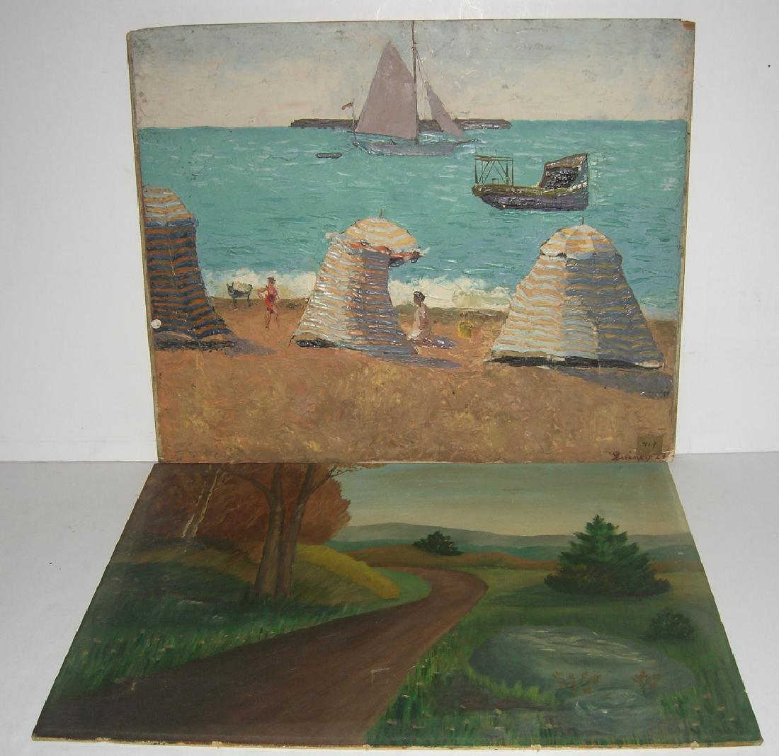 2 oil on board paintings (1 of 4)