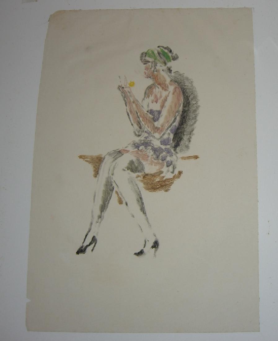 Monotype of woman seated: Monotype of woman seated by Konrad Cramer. Foxing; creases. 15 inches x 18 inches.