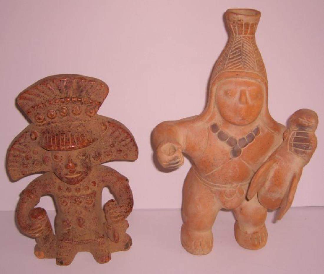 2 terra cotta Columbian pottery figures (1 of 5)