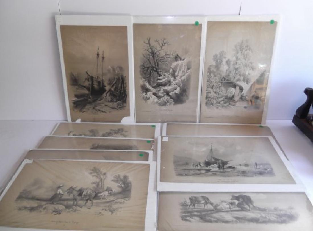 10 19th c. hand colored engravings (1 of 10)