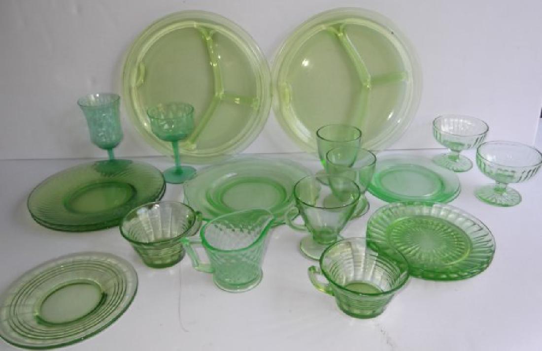 green depression vaseline glass (1 of 9)