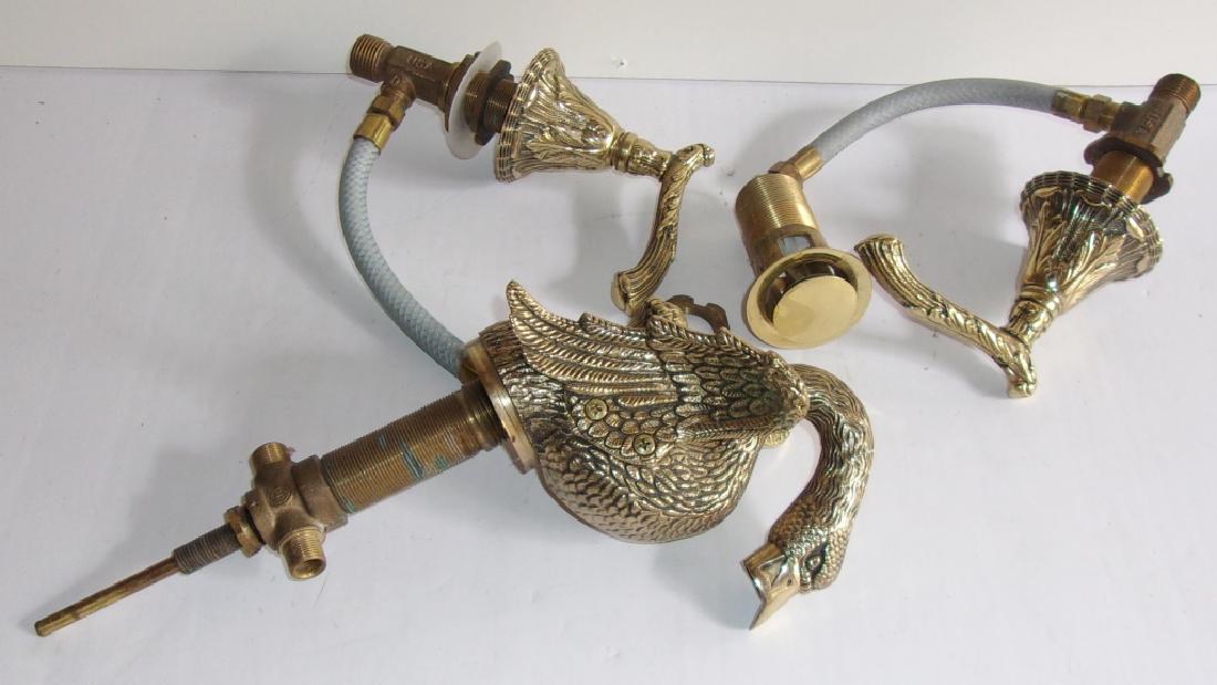 Vintage brass Goose sink faucet: Vintage brass Goose sink faucet. 5 inches high.