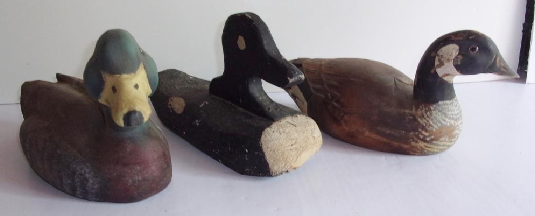 3 carved wood painted duck decoys (1 of 7)