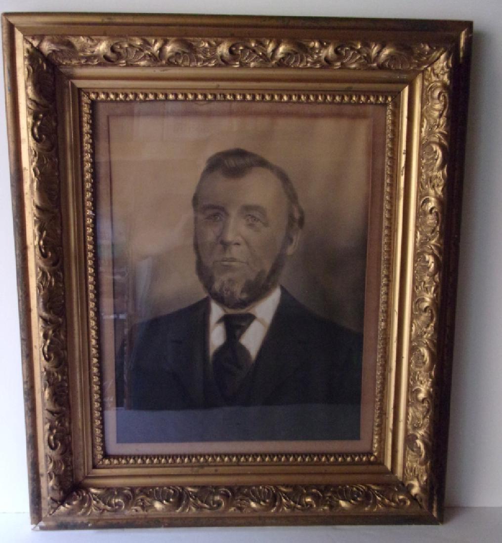 Antique 19th century portrait in gilt ornate frame (1 of 3)