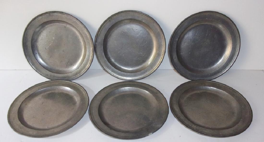 6 antique pewter plates (1 of 1)