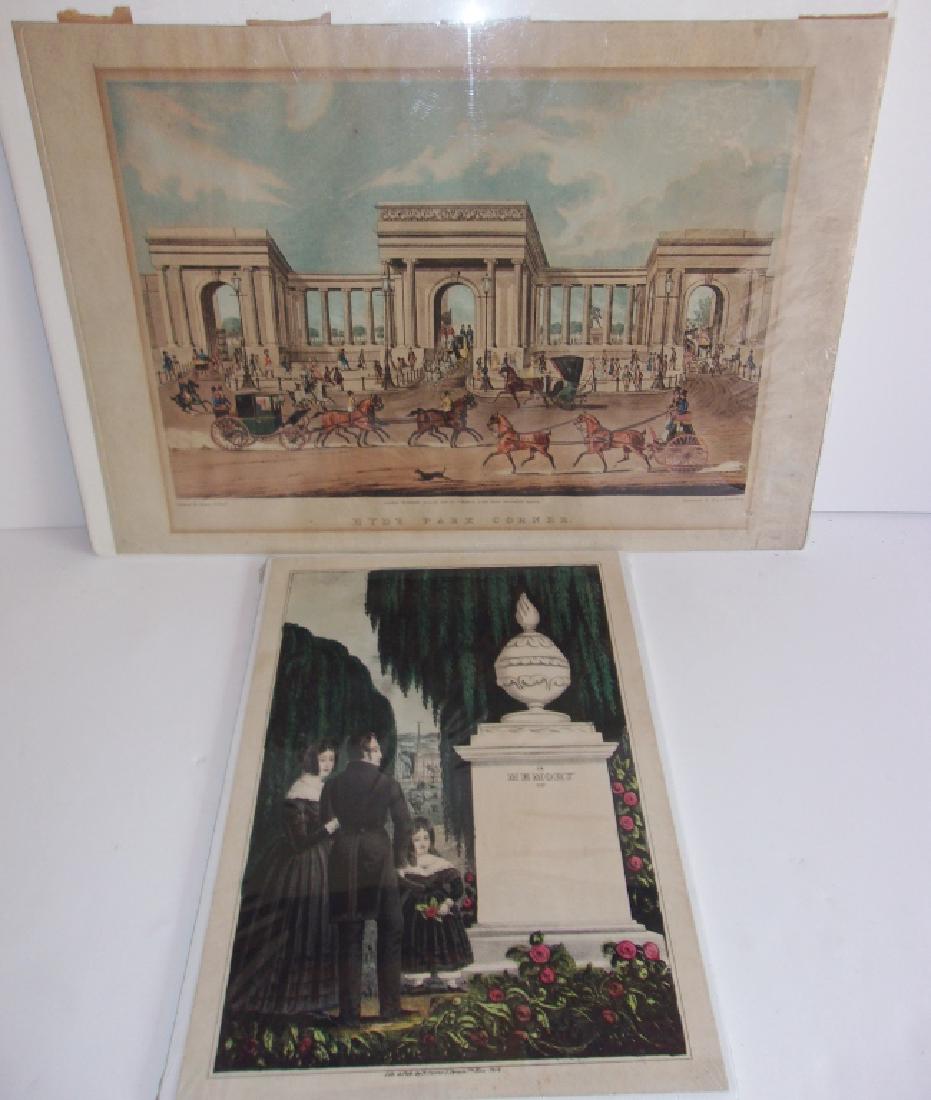 2 antique colored engravings/lithographs (1 of 5)