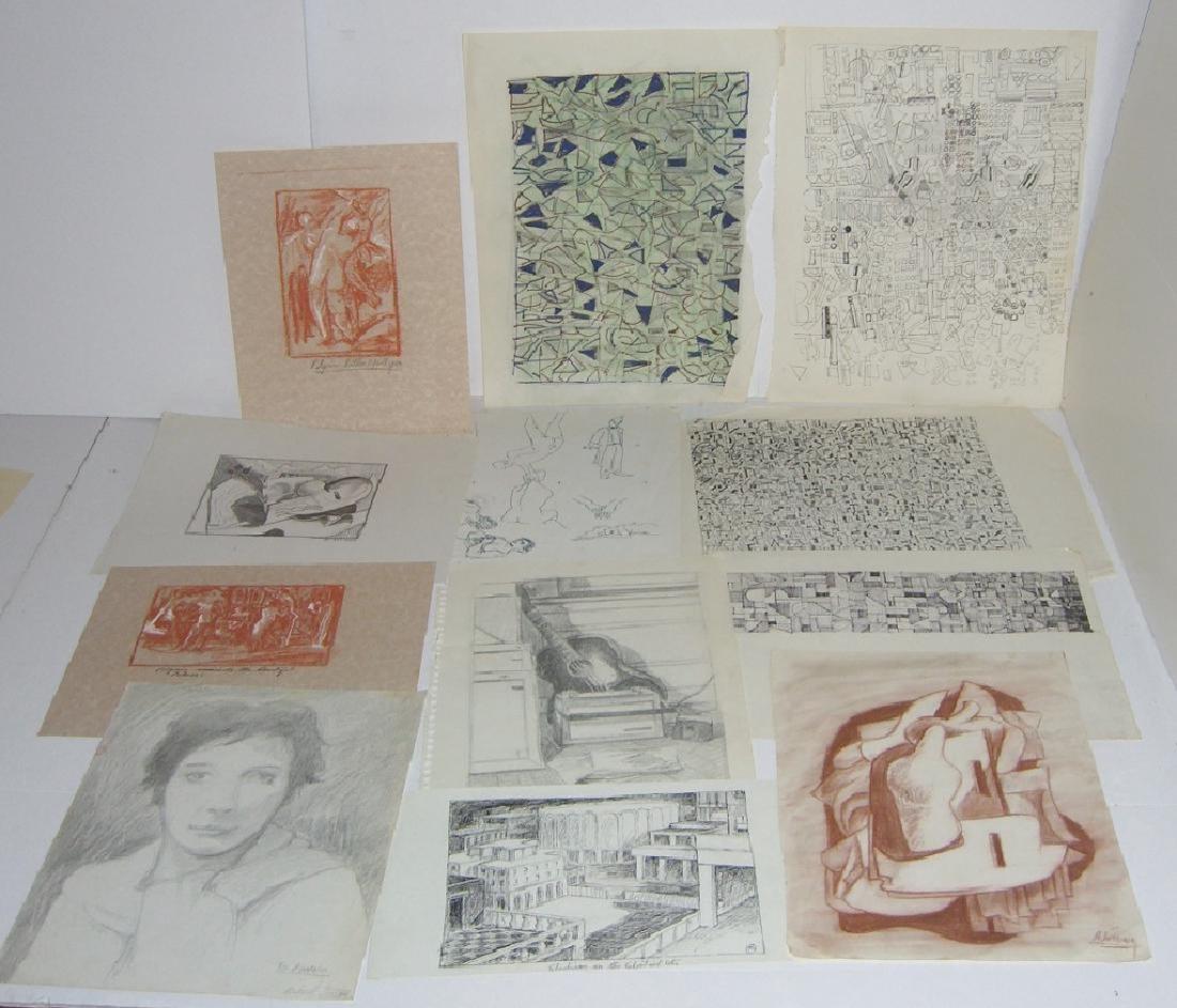 12 piece watercolor/mixed media artwork lot (1 of 10)