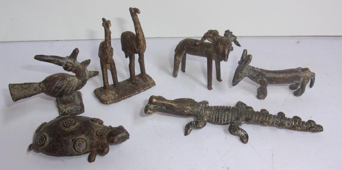 6 Ivory Coast Benin & Baule bronze animal figures (1 of 3)