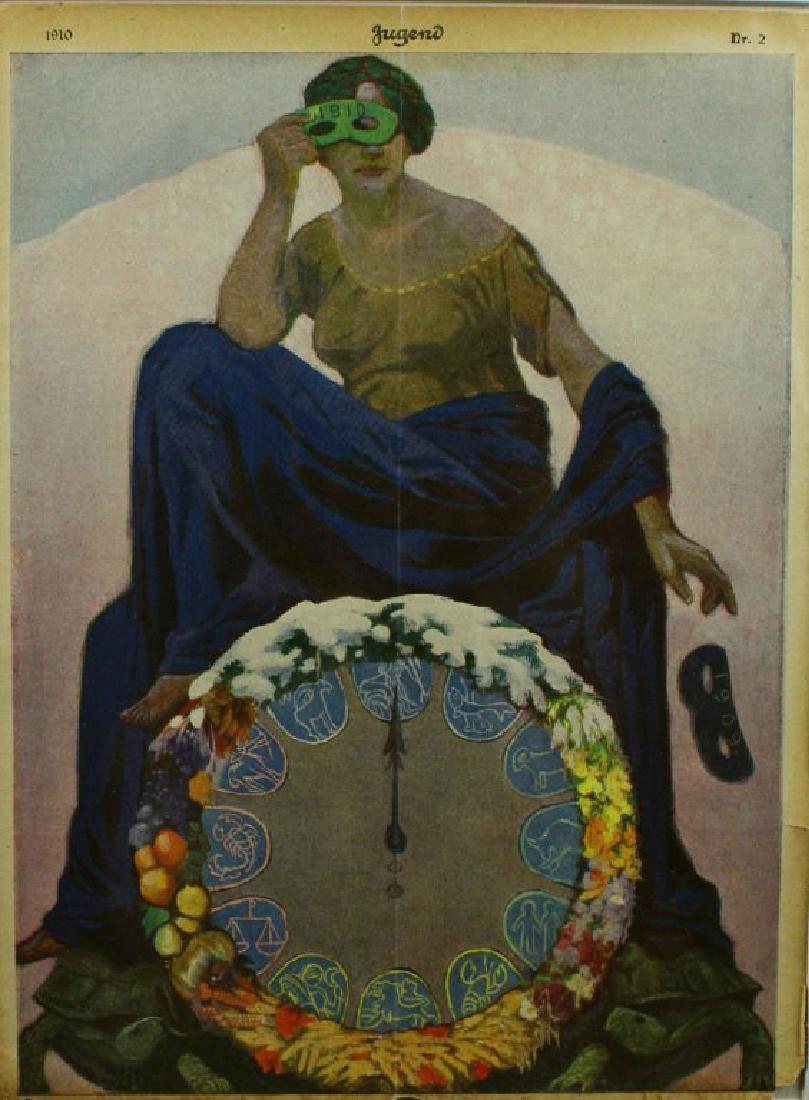 1910 Jugend Magazine cover "Masked Woman" (1 of 6)