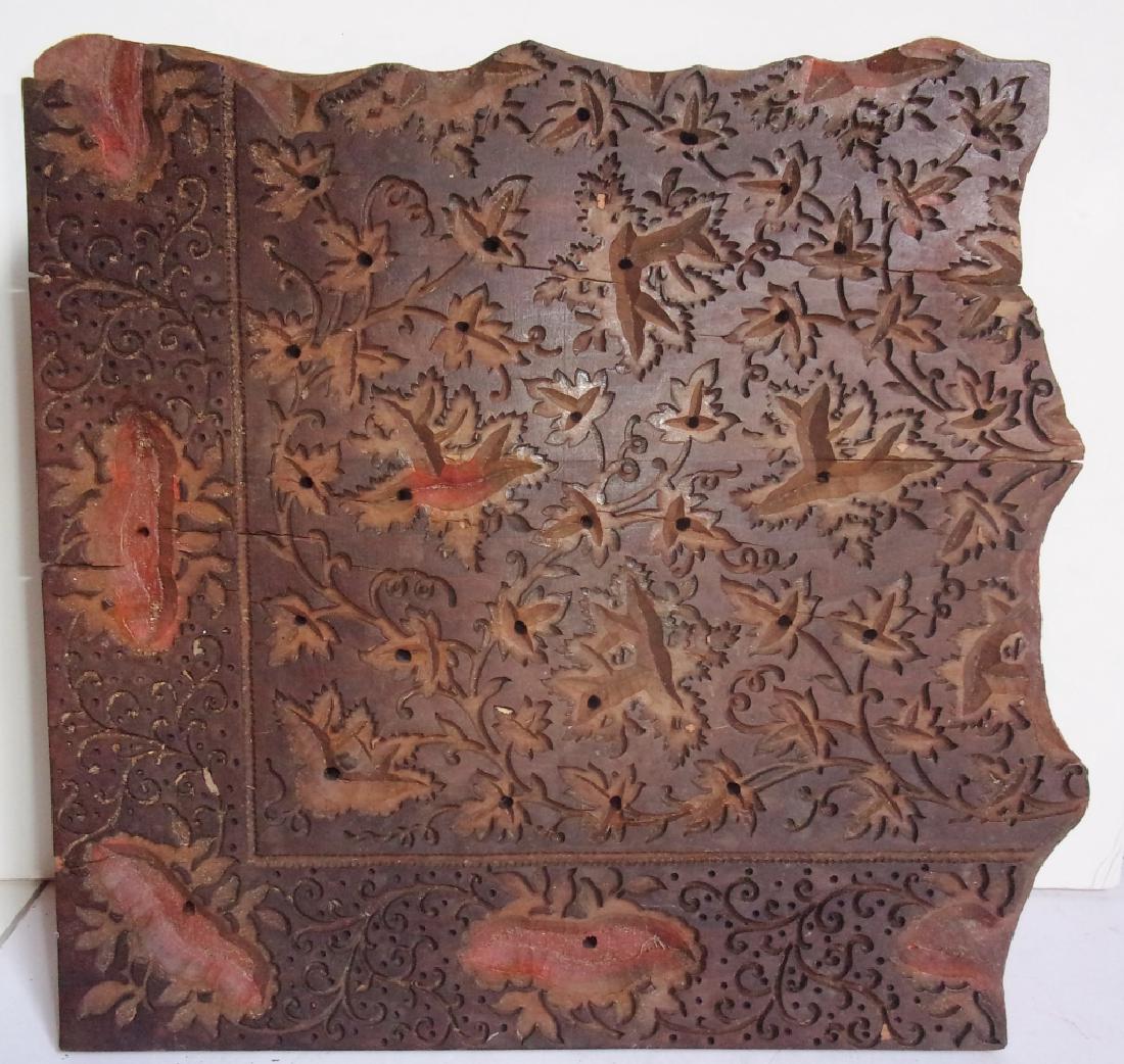 Large wood antique wallpaper printing block (1 of 4)