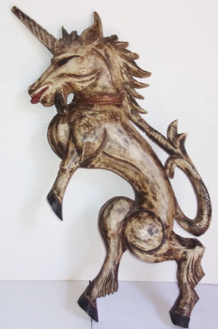 wood carved unicorn plaque (1 of 3)