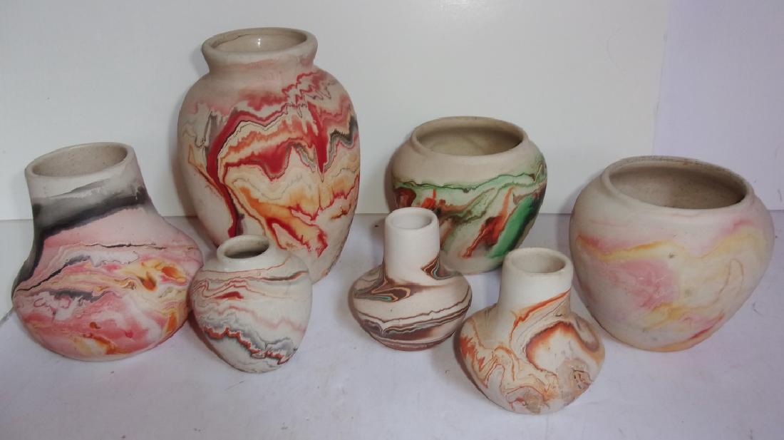 7 Nemadji  pottery vases (1 of 4)