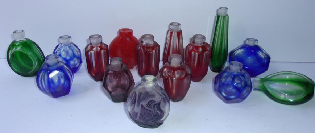 15 assorted colored glass perfume bottles (1 of 2)