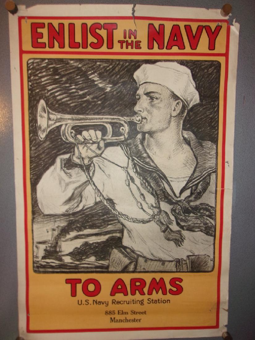 WWI US Navy recruiting station poster (1 of 7)