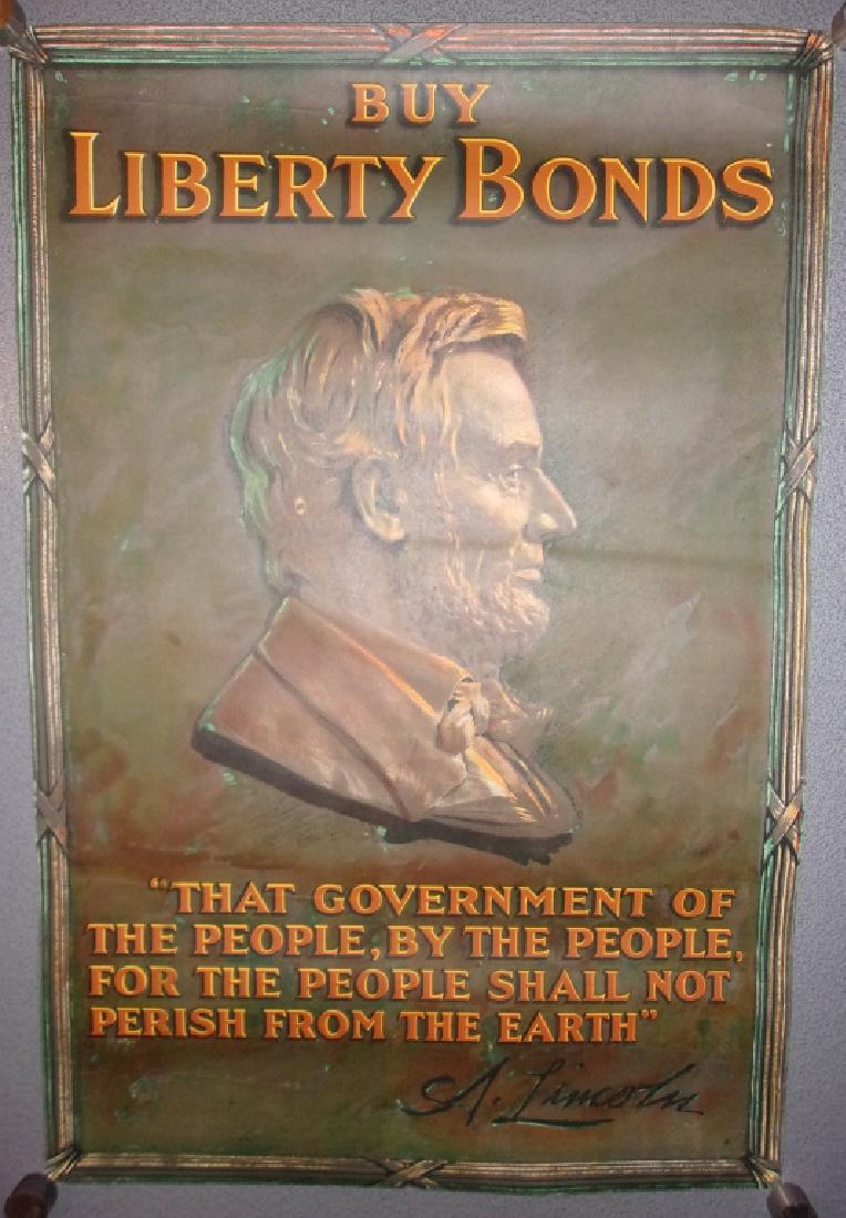 WWI "Buy liberty bonds" poster Lincoln portrait (1 of 1)