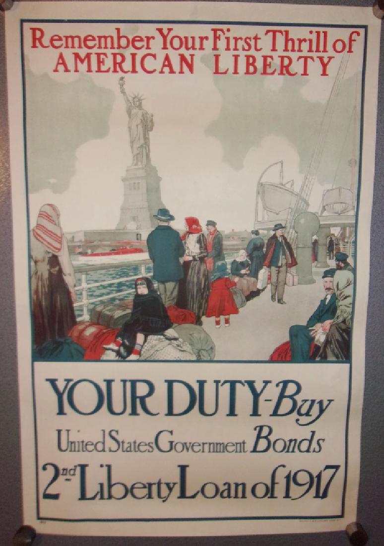 WWI 2nd liberty loan US government bonds poster (1 of 2)