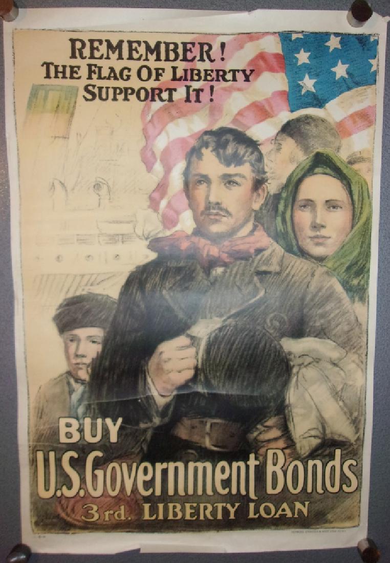 WWI US government bonds 3rd liberty loan poster (1 of 5)