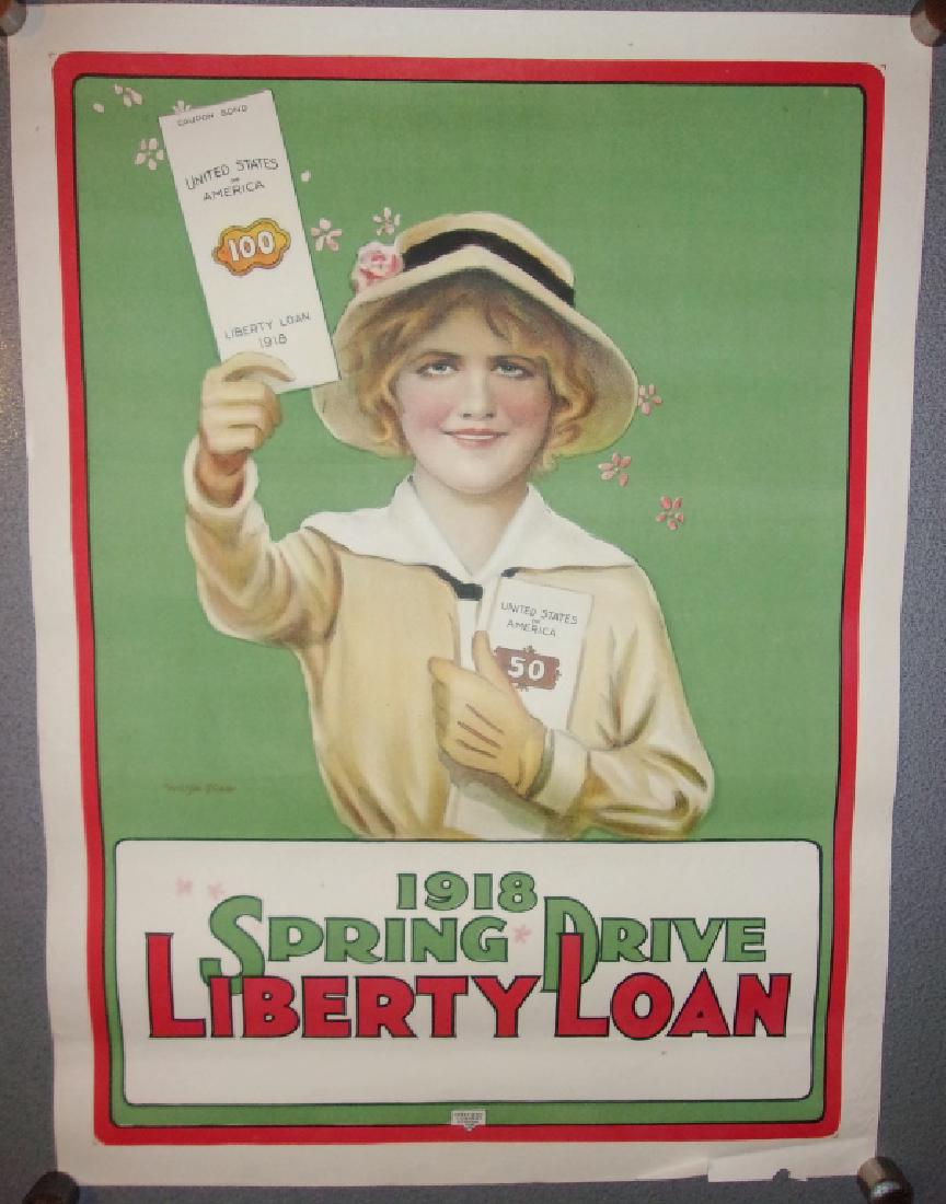 WWI "1918 Spring Drive liberty loan" poster (1 of 4)