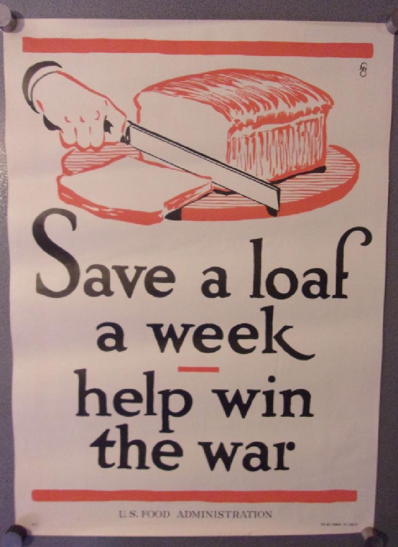 WWI "Save a loaf a week, help win the war" poster (1 of 3)