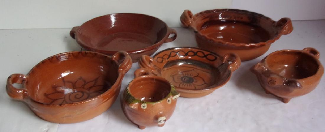 6 piece vintage pottery lot bowls (1 of 5)