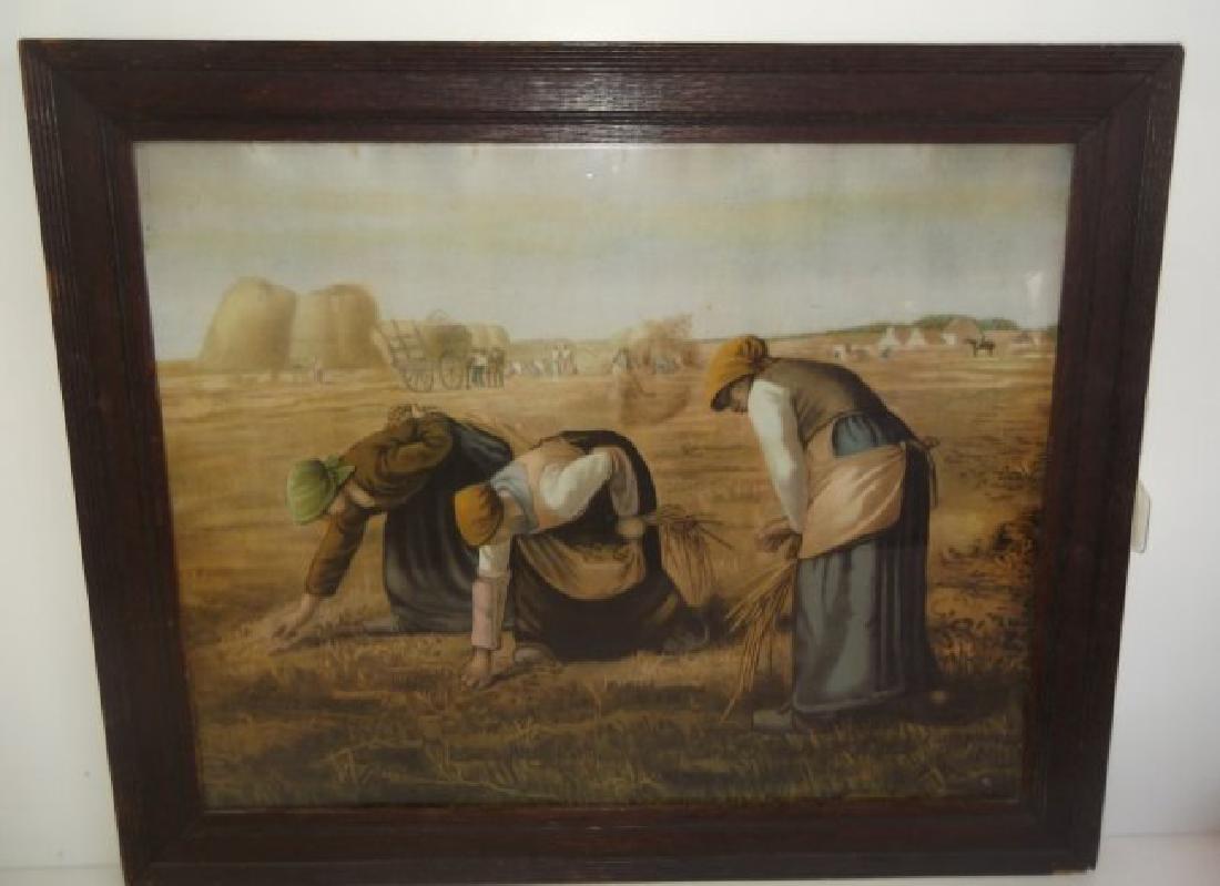 19th century print "The Gleaners": 19th c print"The Gleaners" by Jean Francois Millet. Stains; foxing. 23 1/2 inches x 19 1/2 inches.