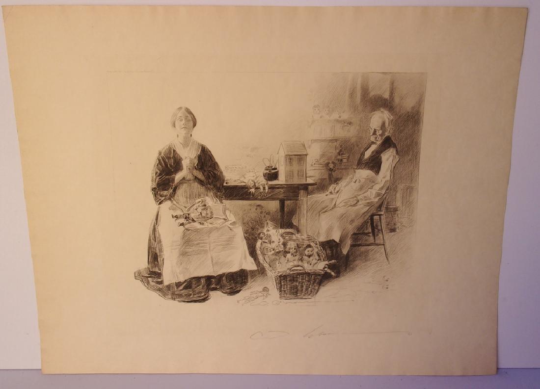 1897 pencil signed lithograph by Charles D. Gibson (1 of 3)