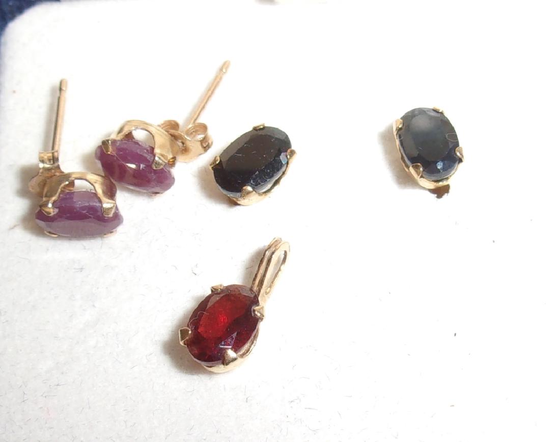 14k Ruby earrings and pendant (1 of 1)