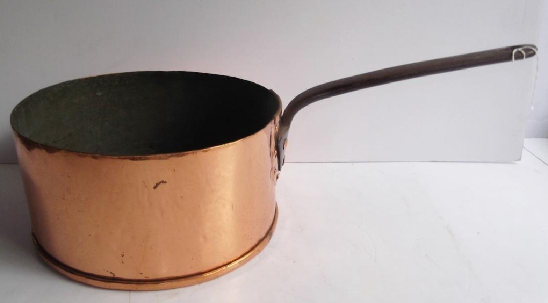 Large antique hand wrought copper pot (1 of 4)