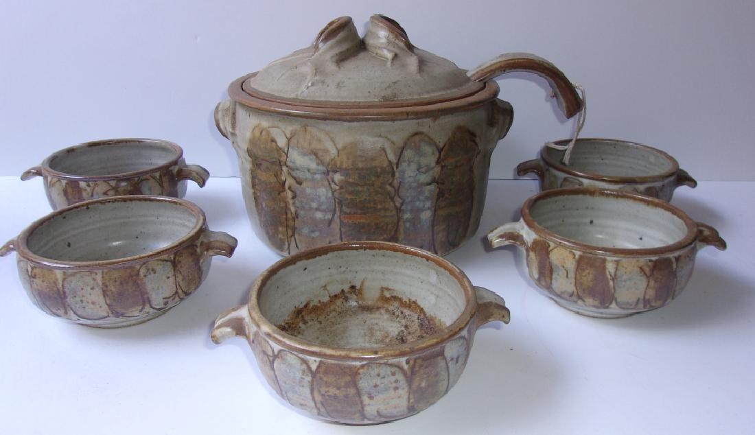 7 piece mid-century studio pottery  set (1 of 2)