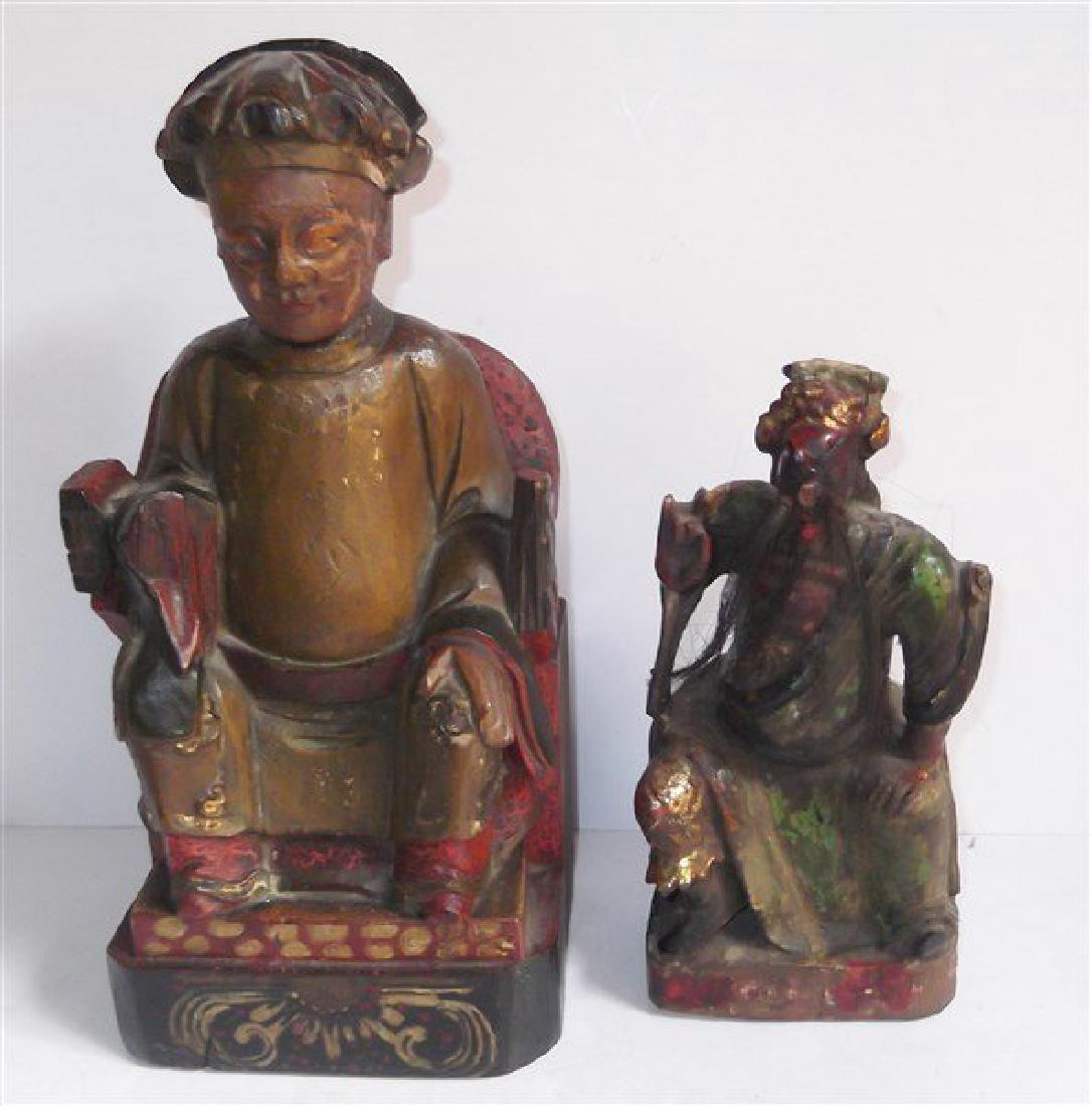 2 wood carved & painted statues (1 of 8)