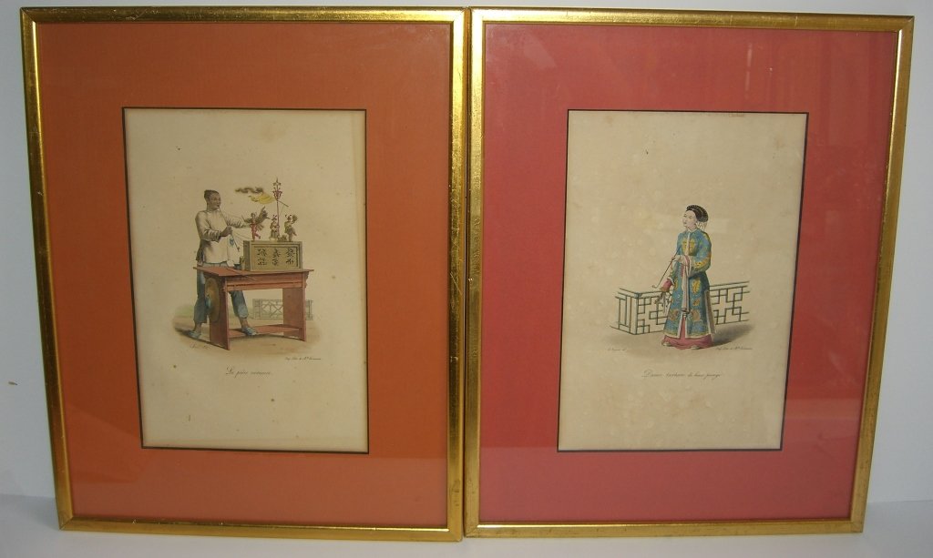 2 Early 19th c. hand colored lithographs (1 of 5)