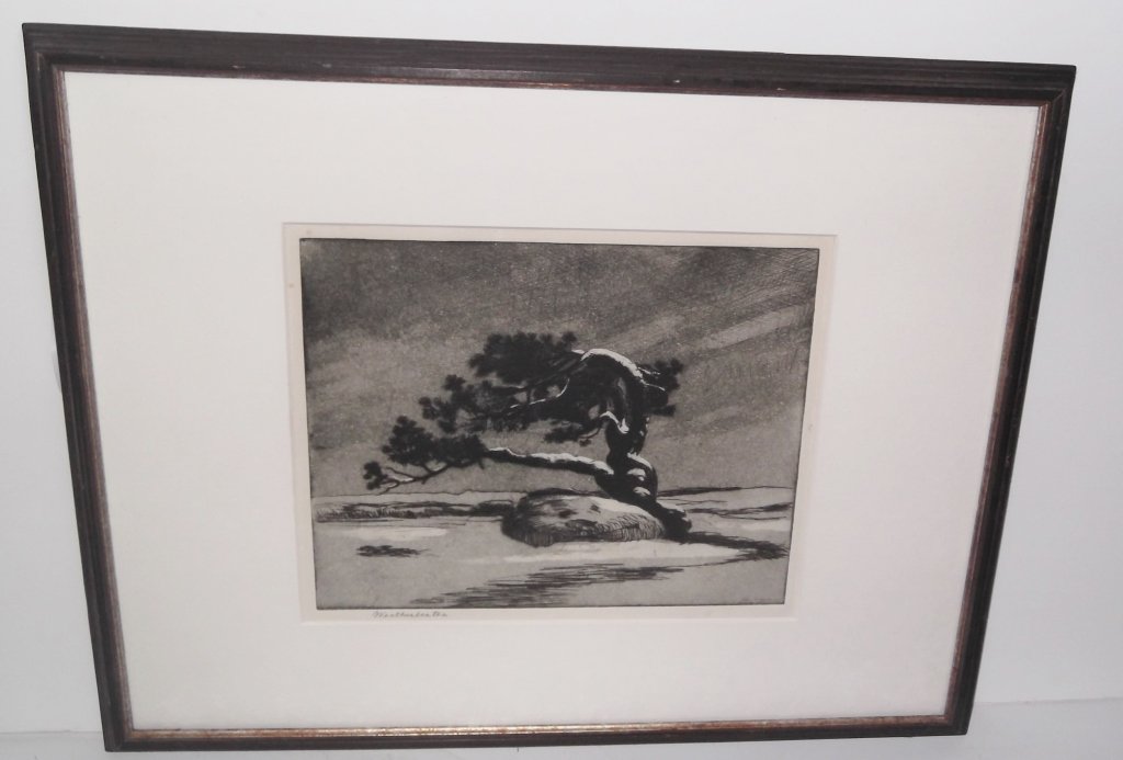 Etching signed Charles William Dahlgreen (1 of 6)