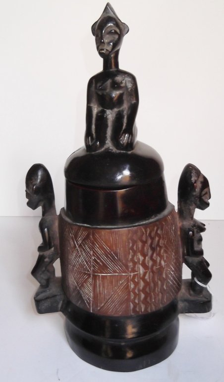 African carved pot (1 of 7)