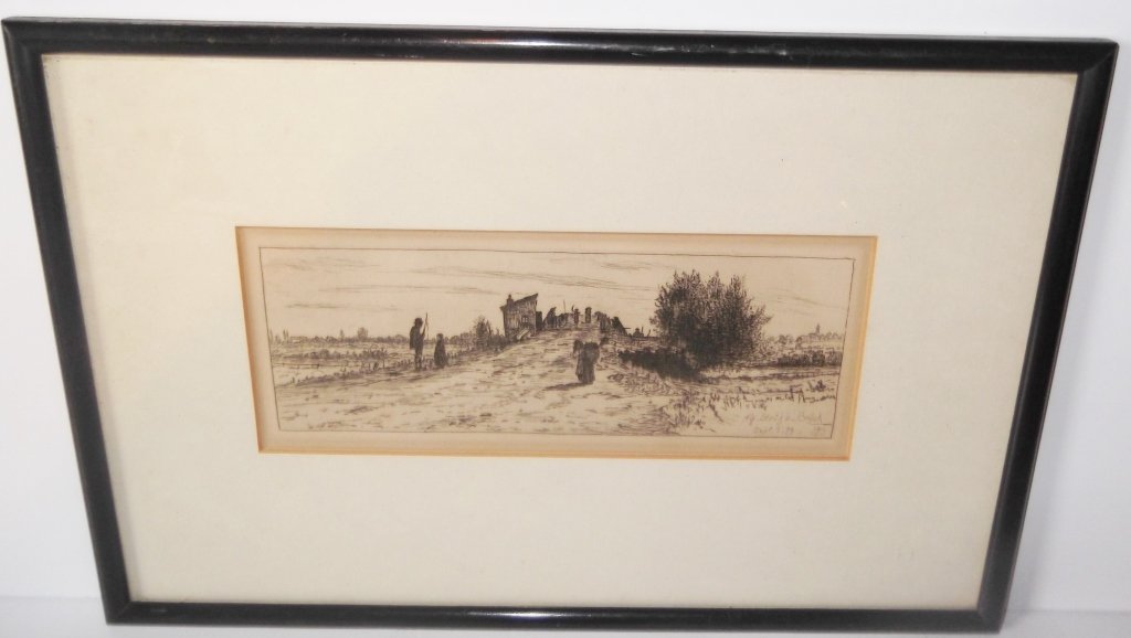 Engraving  signed Otto  Bacher (1 of 4)